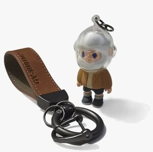Gy shrimp leather  key chain with figure